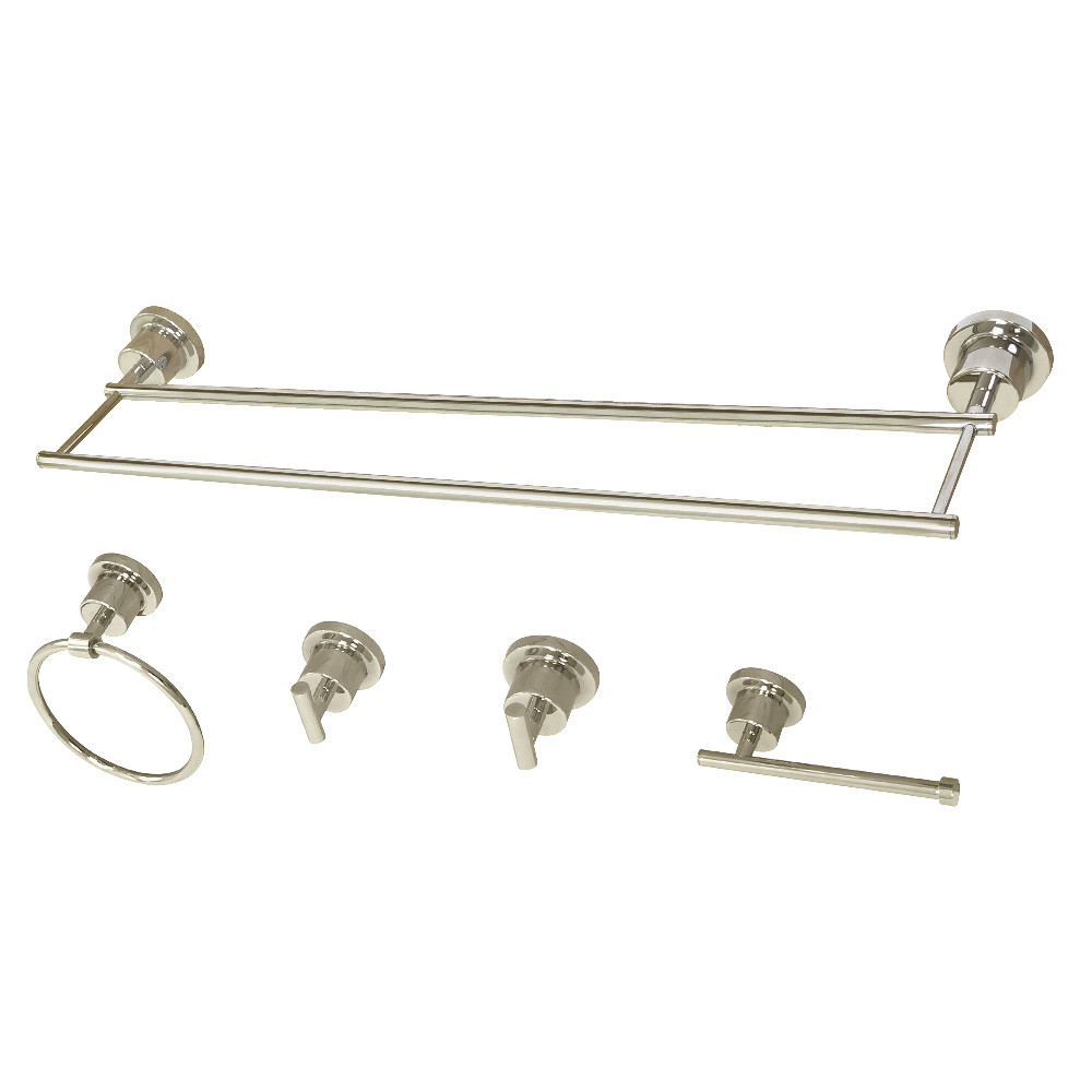 5 Piece Concord Bathroom Accessory Set, Polished Nickel