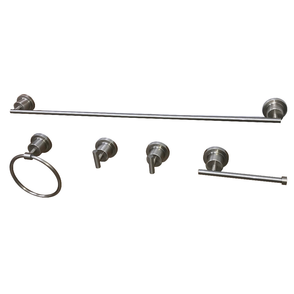 BAH8212478SN Concord Modern 5 Piece Bathroom Accessory Set, Brushed Nickel