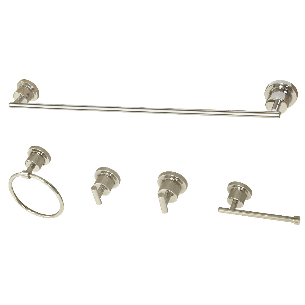 BAH8230478PN Concord 5 Piece Bathroom Accessory Set, Polished Nickel