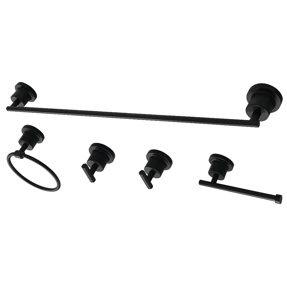 BAH8230478MB Concord 5 Piece Bathroom Accessory Set, Matte Black