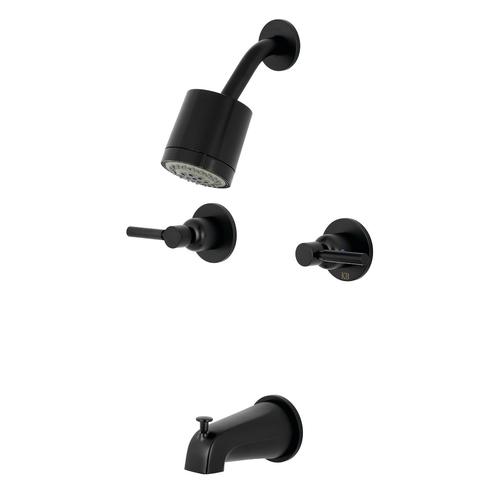 Concord Tub & Shower Faucet with 2 Handles - Matte Black