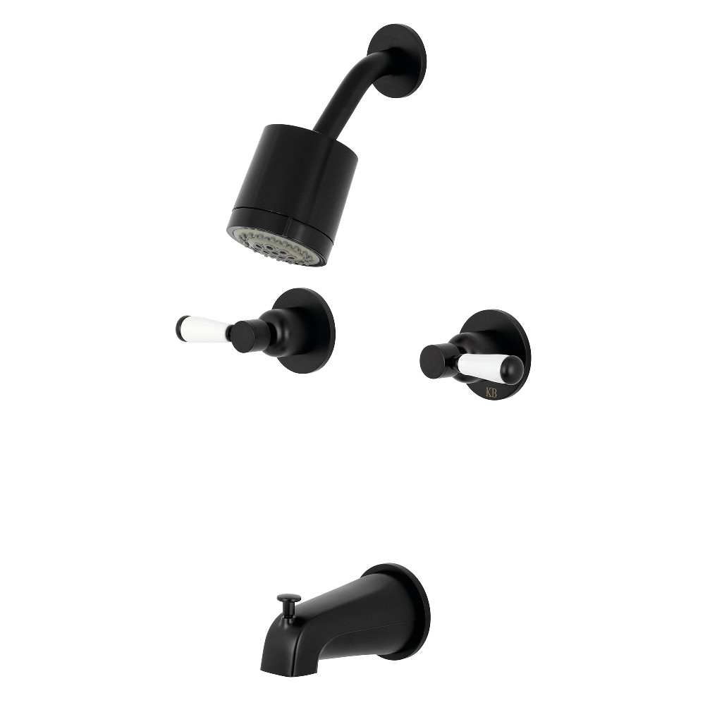 Paris Tub & Shower Faucet with 2 Handles, Matte Black