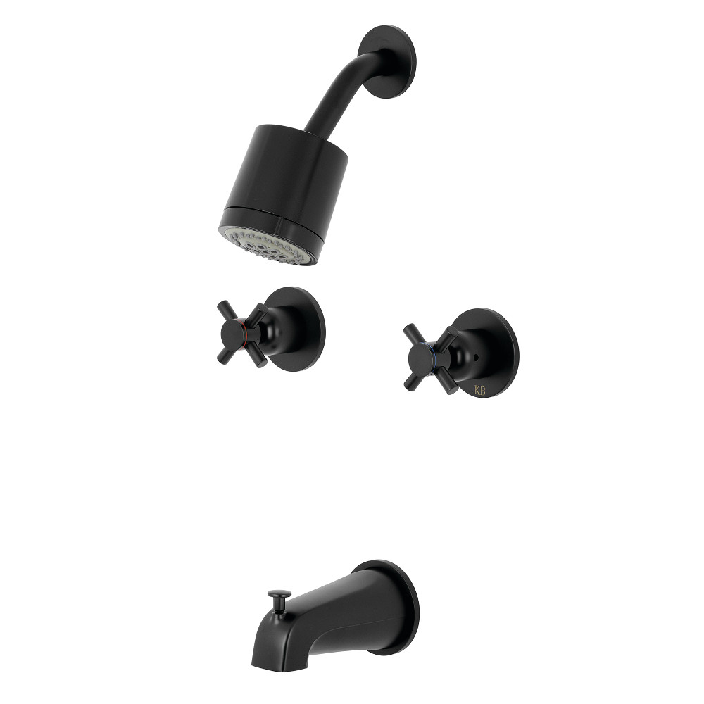 Concord Tub & Shower Faucet with 2 Handles, Matte Black