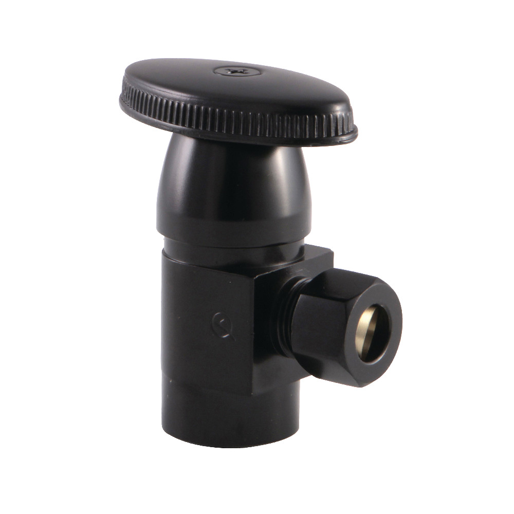 Americana 0.5 IPS x 0.37 in. O.D. Anti-Seize Deluxe Quarter Turn Ceramic Hardisc Cartridge Angle Stop, Matte Black