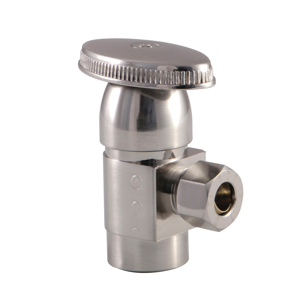 CD43308VA Americana 0.5 IPS x 0.37 in. O.D. Anti-Seize Deluxe Quarter Turn Ceramic Hardisc Cartridge Angle Stop, Brushed Nickel