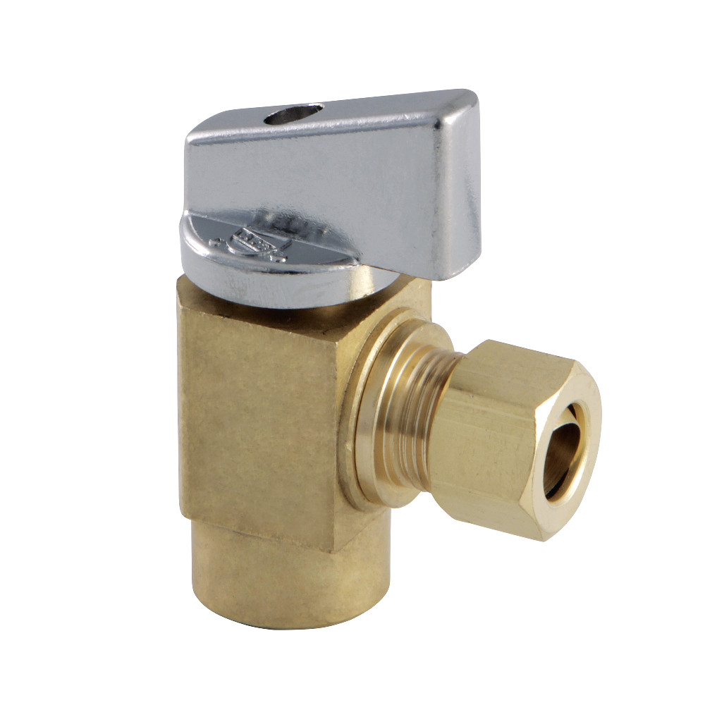 KF33104CTL Columbia 0.37 IPS x 0.37 in. O.D Compression 0.25 in. Turn Angle Stop Valve, Raw Brass