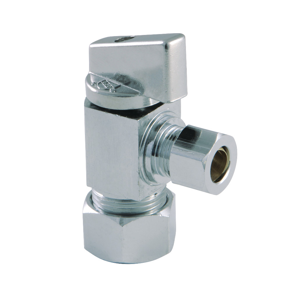 KF53301CTL Columbia 0.62 O.D x 0.37 in. O.D. Compression 0.25 in. Turn Angle Stop Valve, Polished Chrome