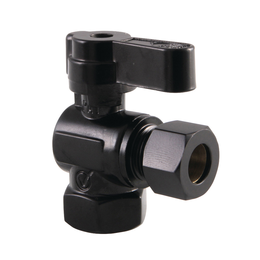 0.375 in. Fip x 0.375 in. OD Compression Angle Stop Valve with Lever Handle, Matte Black