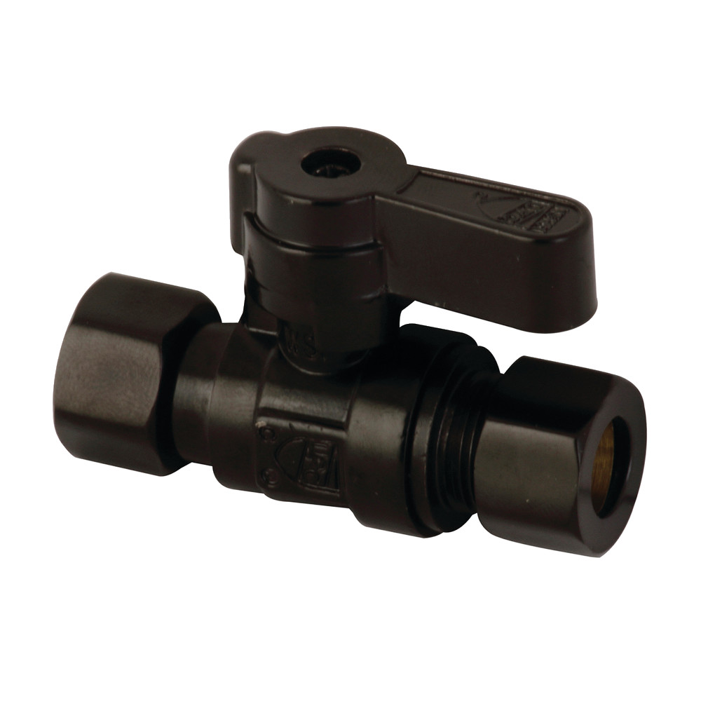 0.375 in. OD x 0.375 in. OD Compression Straight Stop Valve - Matte Black