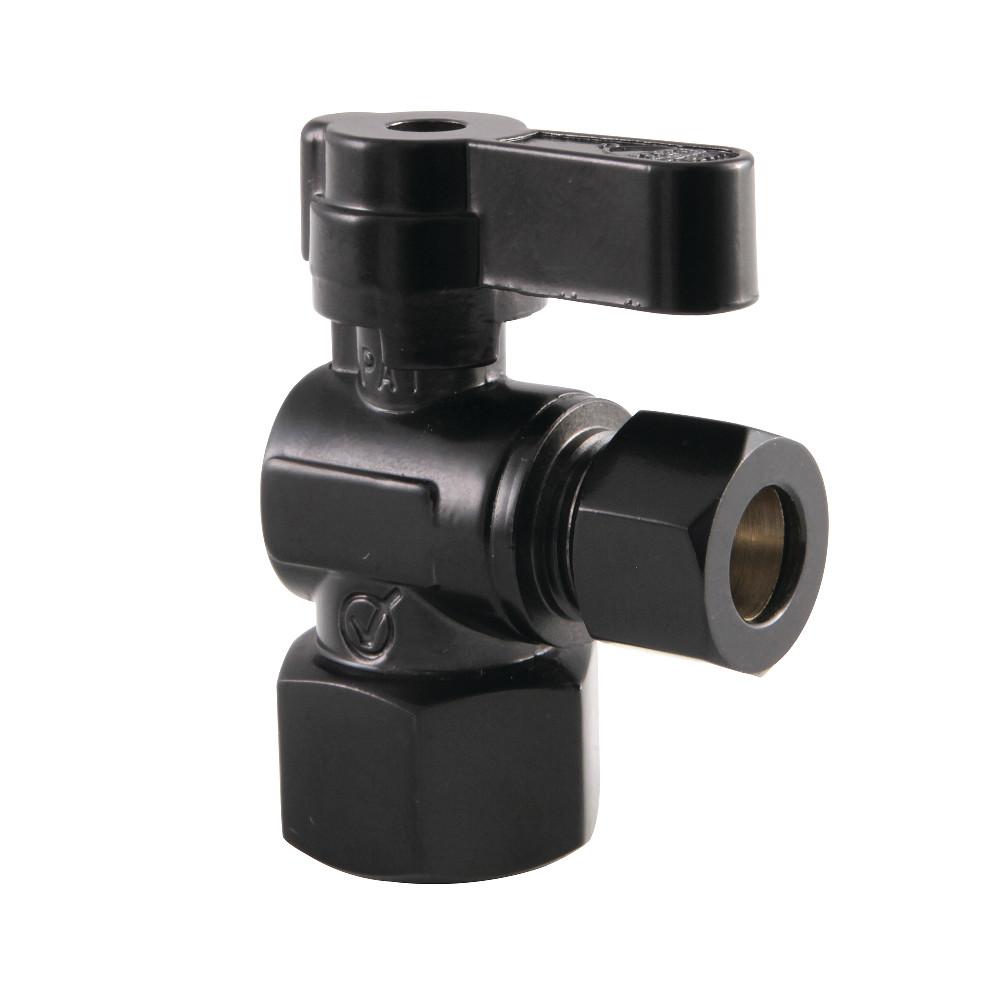 0.5 in. Fip x 0.375 in. OD Compression Angle Stop Valve, Matte Black