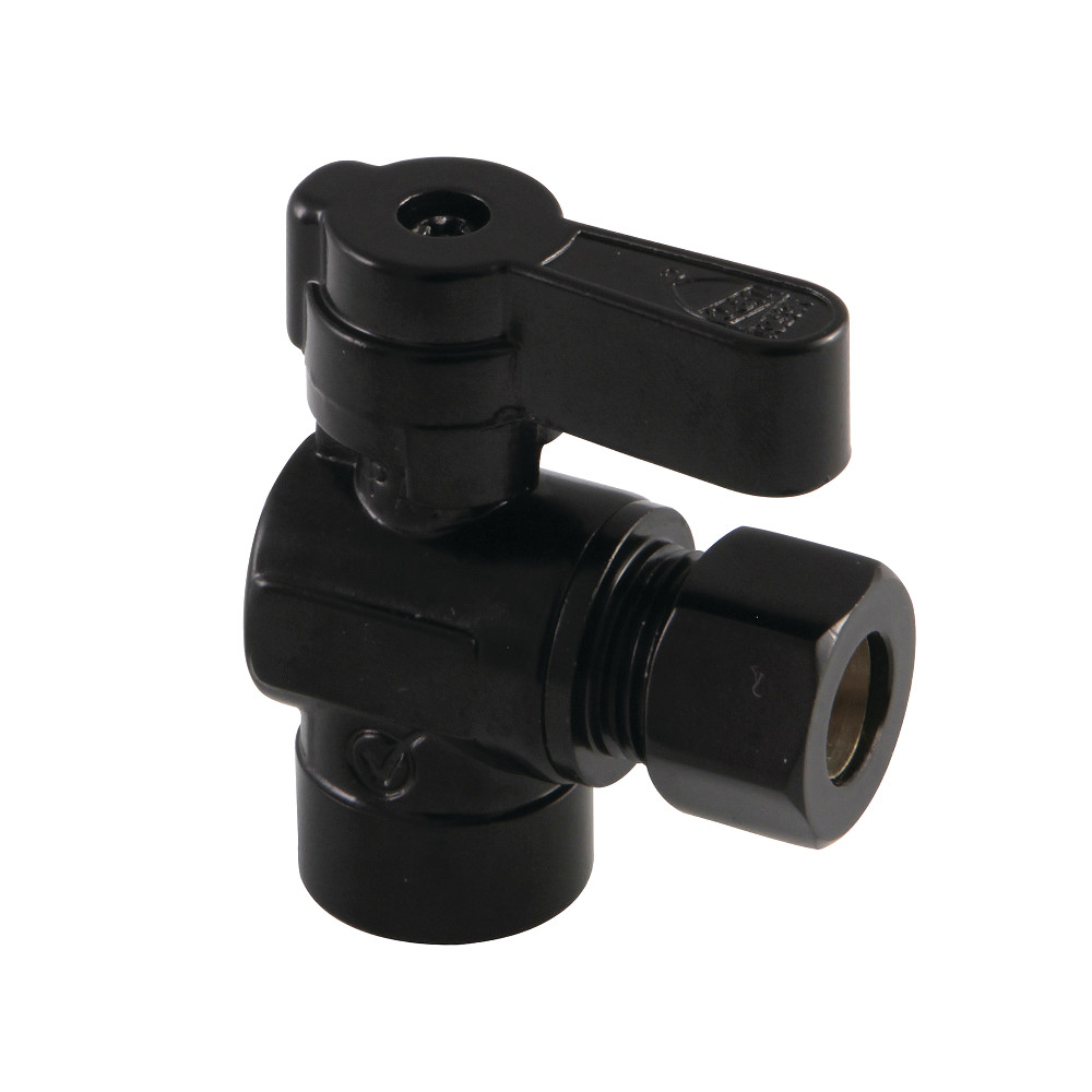 KF4320MB 0.5 in. Sweat x 0.375 in. OD Compression Angle Stop Valve, Matte Black