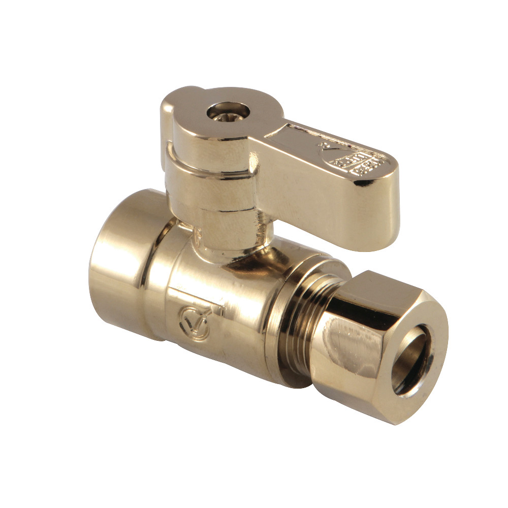 0.5 in. Sweat x 0.375 in. OD Compression Straight Stop Valve, Polished Brass