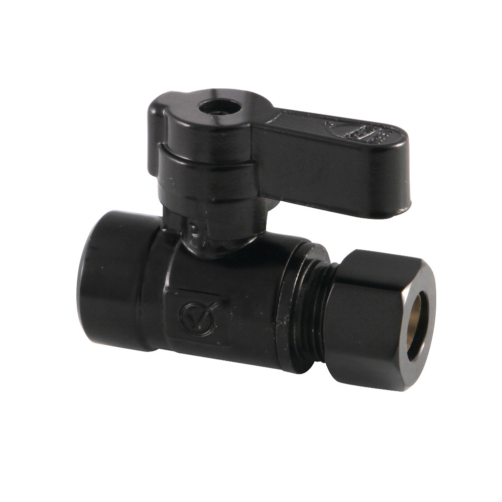 0.5 in. Sweat x 0.375 in. OD Compression Straight Stop Valve, Matte Black