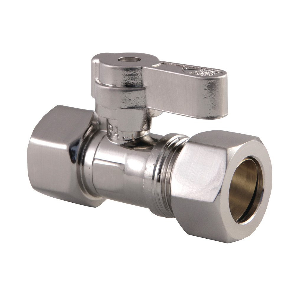 0.5 in. IPS x 0.62 in. OD Compression Straight Valve, Brushed Nickel