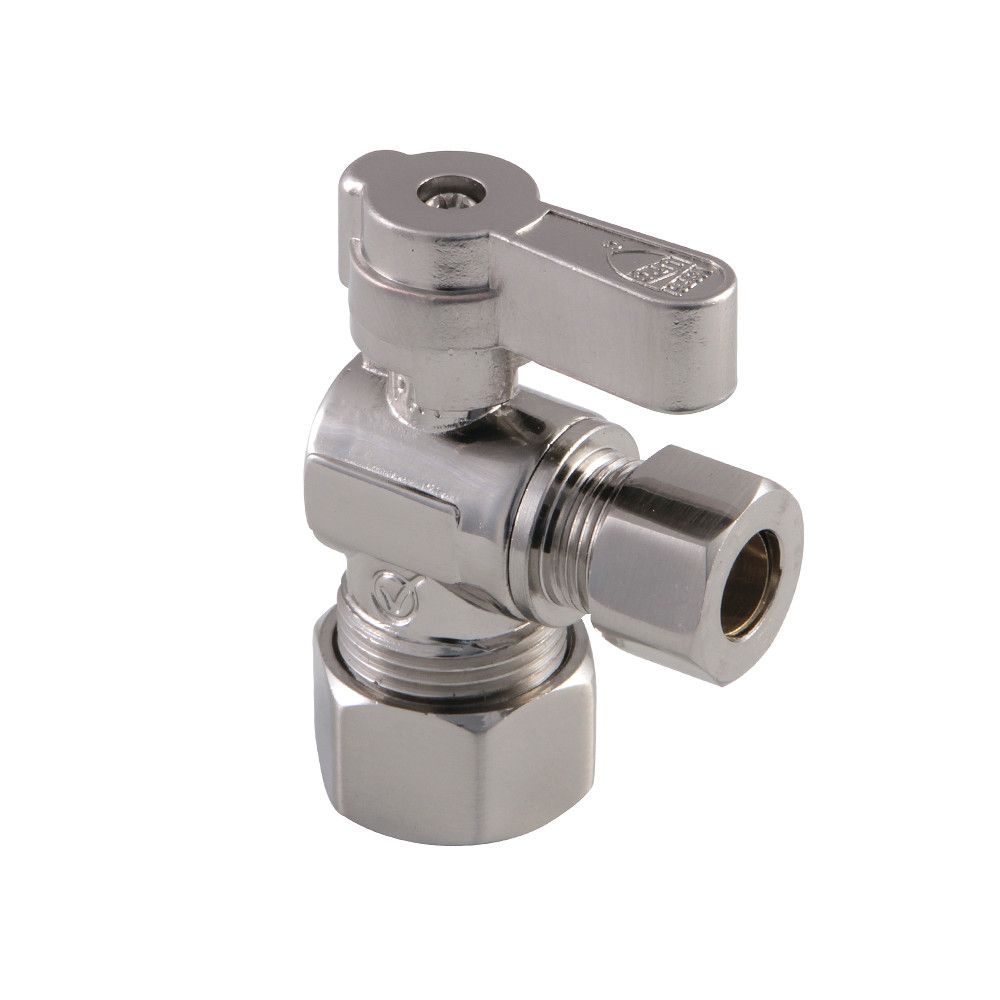 KF5330SN 0.62 in. OD Compression x 0.37 in. OD Compression Angle Stop Valve, Brushed Nickel