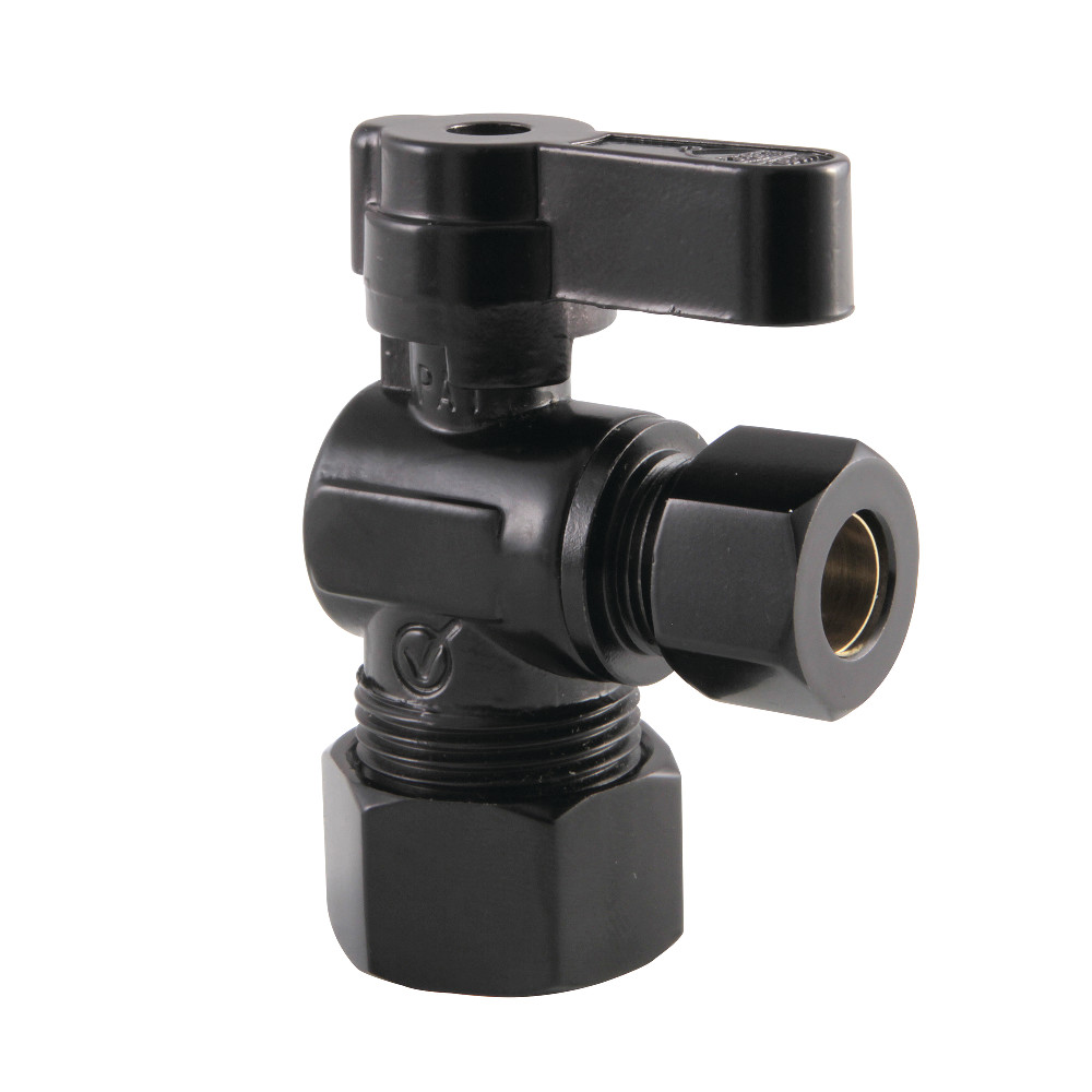 KF5330MB 0.62 in. OD Compression x 0.37 in. OD Compression Angle Stop Valve, Matte Black