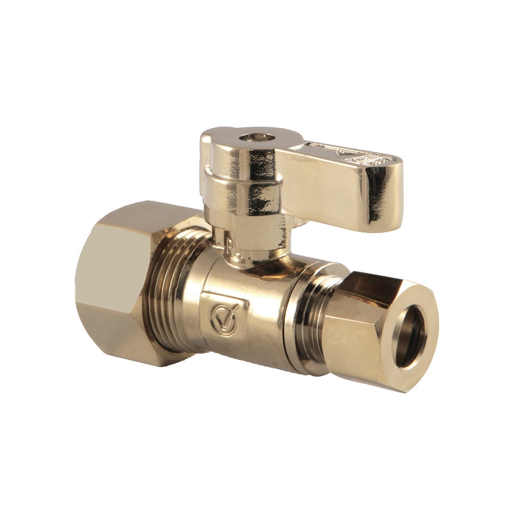 0.62 in. OD x 0.37 in. OD Compression Straight Stop Valve, Polished Brass