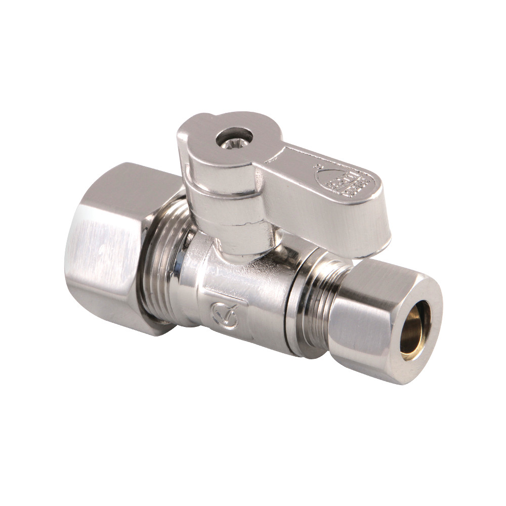 0.62 in. OD x 0.37 in. OD Compression Straight Stop Valve, Brushed Nickel
