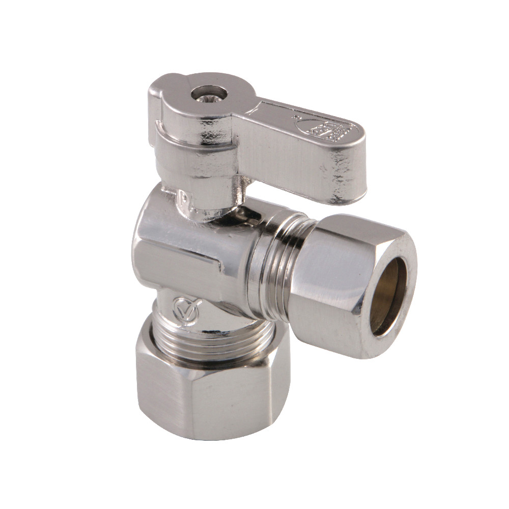 KF5440SN 0.62 in. OD x 0.5 in. OD Compression Angle Stop Valve, Brushed Nickel