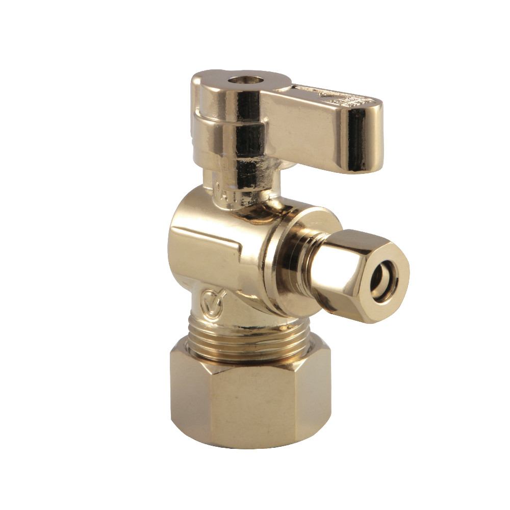 KF5814PB 0.62 in. O.D. Compression x 0.25 in. OD Compression Angle Stop Valve, Polished Brass