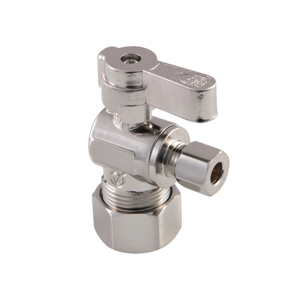 KF5814SN 0.62 in. O.D. Compression x 0.25 in. OD Compression Angle Stop Valve, Brushed Nickel