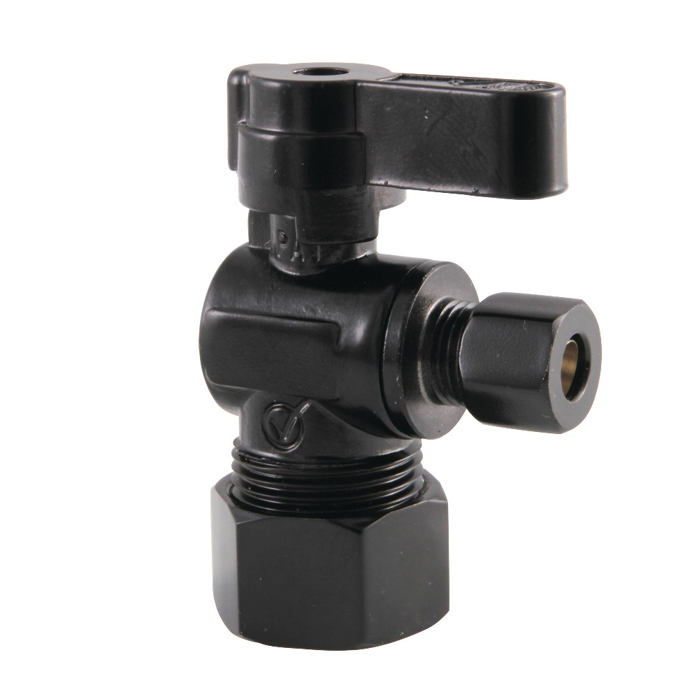 KF5814MB 0.62 in. O.D. Compression x 0.25 in. OD Compression Angle Stop Valve, Matte Black