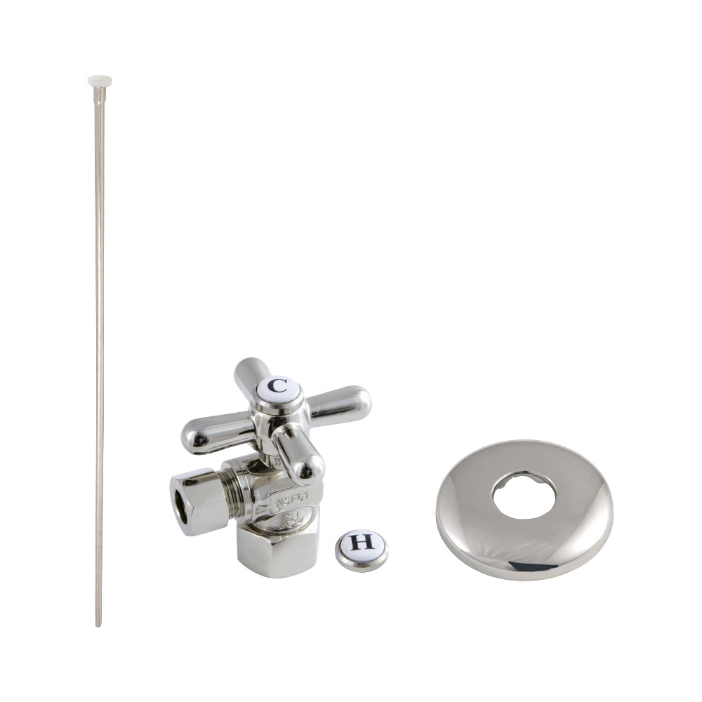 Trimscape 0.5 in. IPS x 0.37 in. Compression Outlet Trimscape Toilet Supply Kit, Polished Nickel