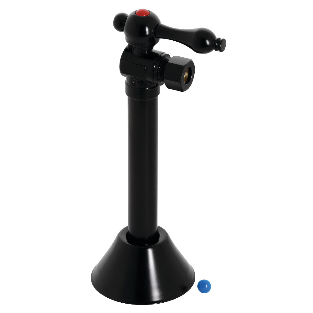Vintage Traditional 0.5 in. Sweat x 0.37 in. O.D. Compression Angle Shut-Off Valve with 5 in. Extension, Matte Black