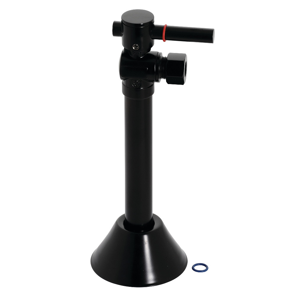 Vintage Traditional 0.5 in. Sweat x 0.37 in. O.D. Compression Angle Shut-Off Valve with 5 in. Extension, Matte Black