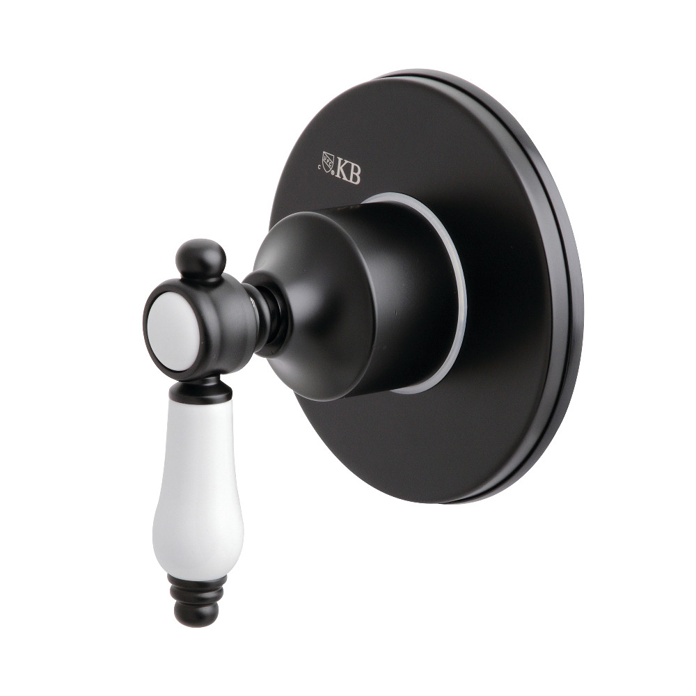 KS3030BPL Traditional Three-Way Diverter Valve with Single Handle & Round Plate, Matte Black