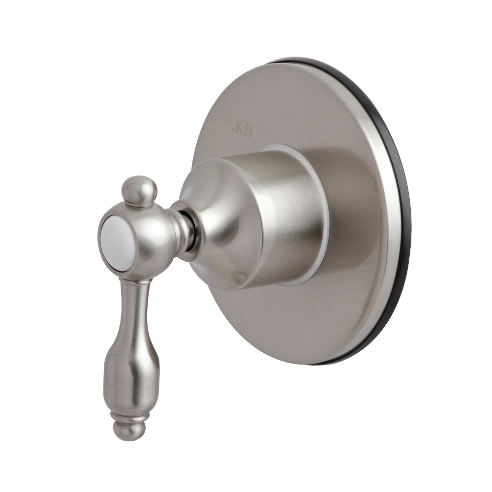 KS3038TAL Traditional Three-Way Diverter Valve with Single Handle & Round Plate, Brushed Nickel