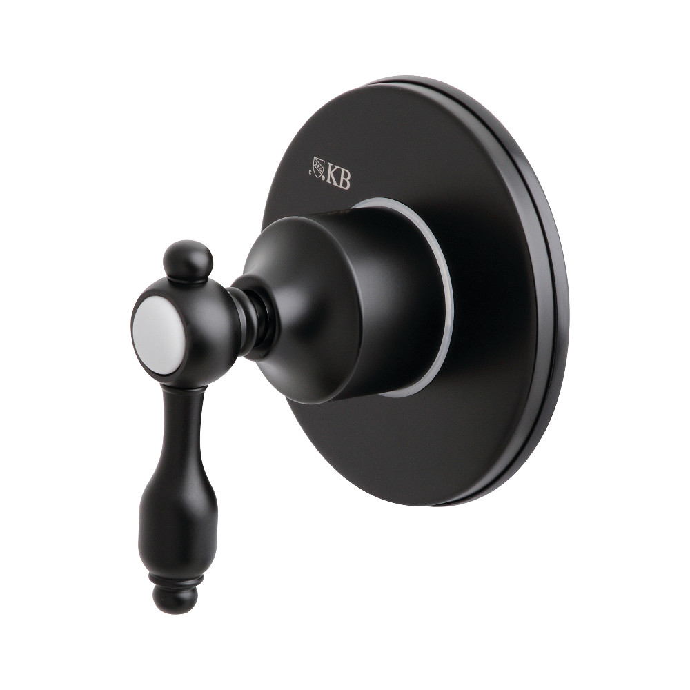 KS3030TAL Traditional Three-Way Diverter Valve with Single Handle & Round Plate, Matte Black