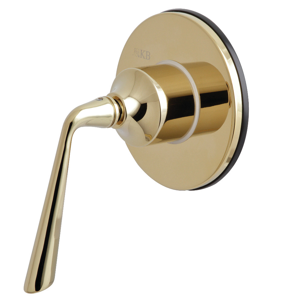 KS3032ZL Traditional Three-Way Diverter Valve with Single Handle & Round Plate, Polished Brass