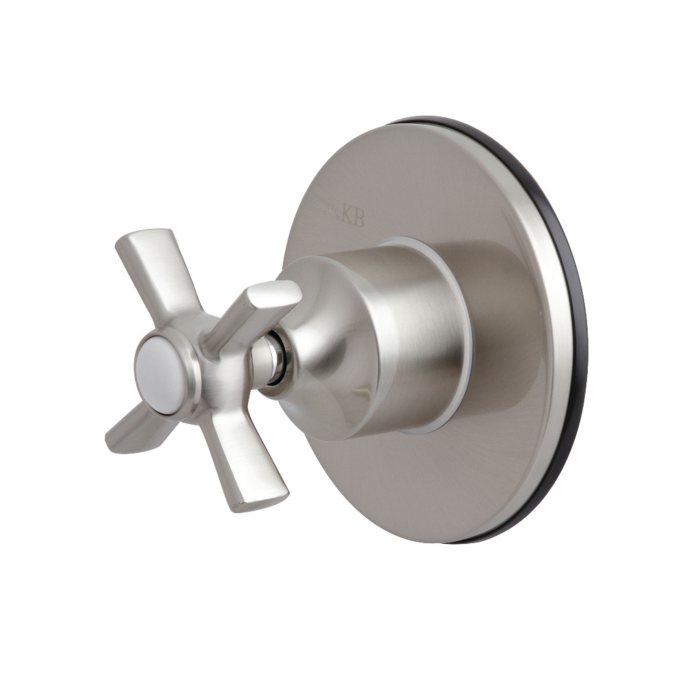 KS3038ZX Traditional Three-Way Diverter Valve with Single Handle & Round Plate, Brushed Nickel