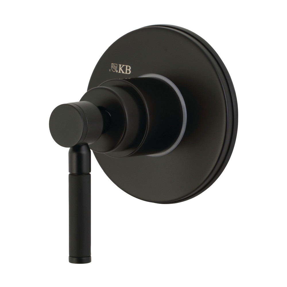 KS3030DKL Concord Three-Way Diverter Valve with Single Handle & Round Plate, Matte Black