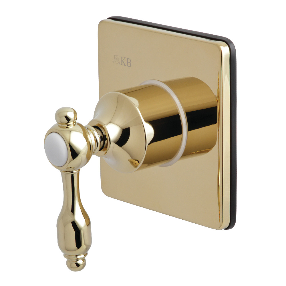 KS3042TAL Traditional Three-Way Diverter Valve with Single Handle & Square Plate, Polished Brass