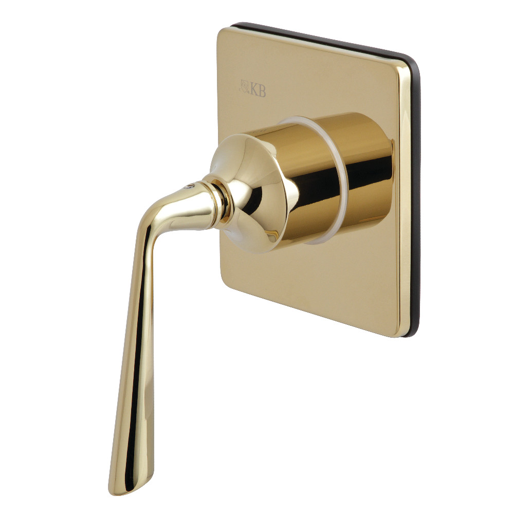 KS3042ZL Traditional Three-Way Diverter Valve with Single Handle & Square Plate, Polished Brass