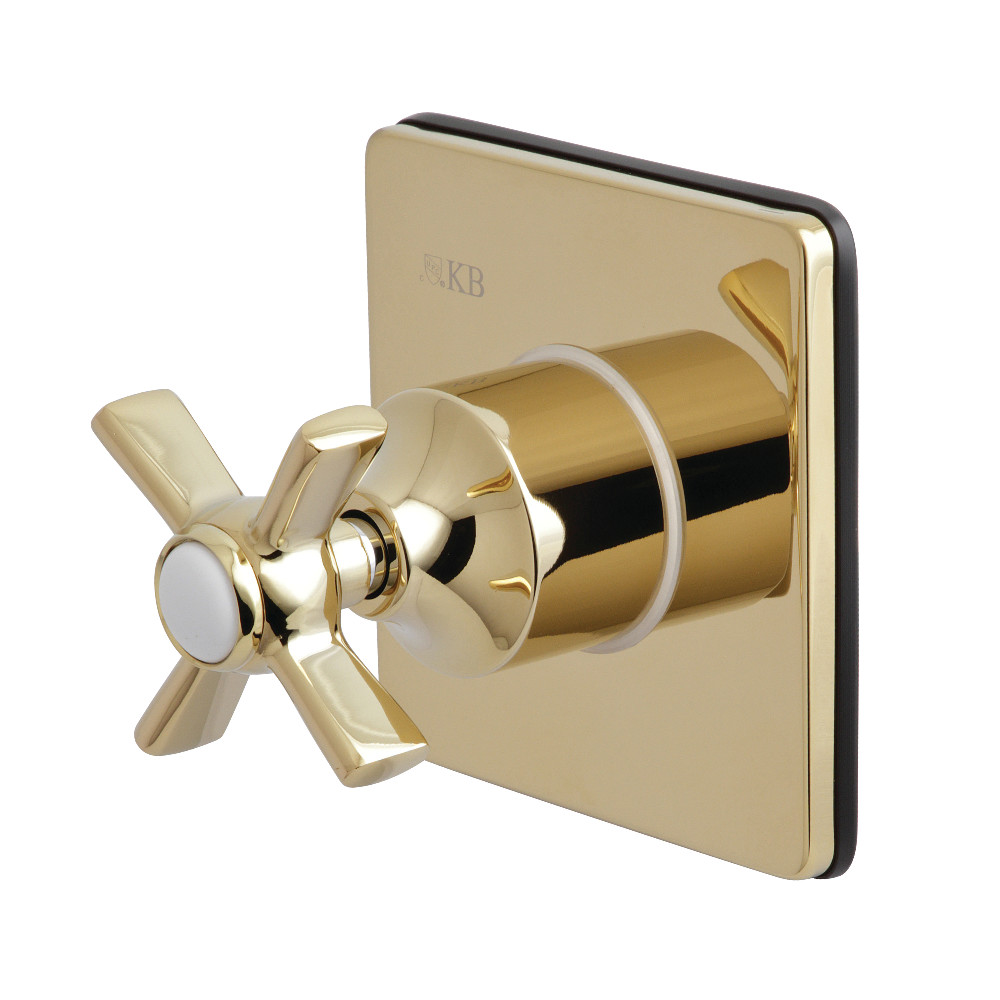 KS3042ZX Traditional Three-Way Diverter Valve with Single Handle & Square Plate, Polished Brass