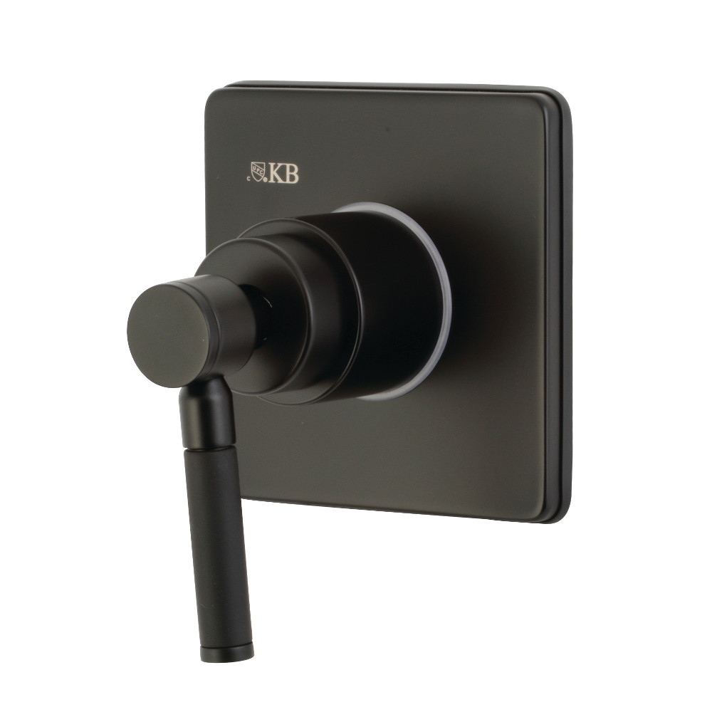 KS3040DKL Concord Three-Way Diverter Valve with Single Handle & Square Plate, Matte Black