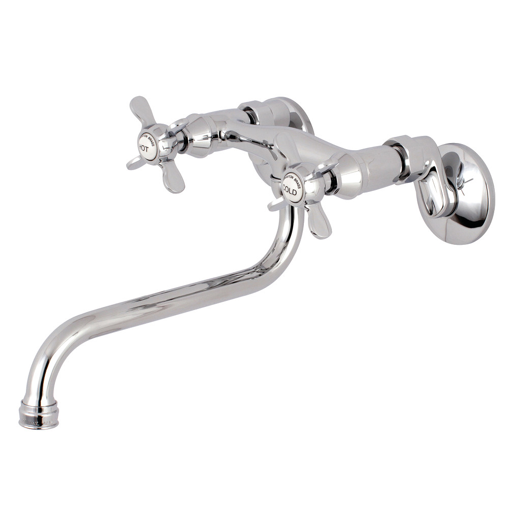 Picture of Kingston Brass KS115C Adjustable Center Wall Mount Bathroom Faucet, Polished Chrome