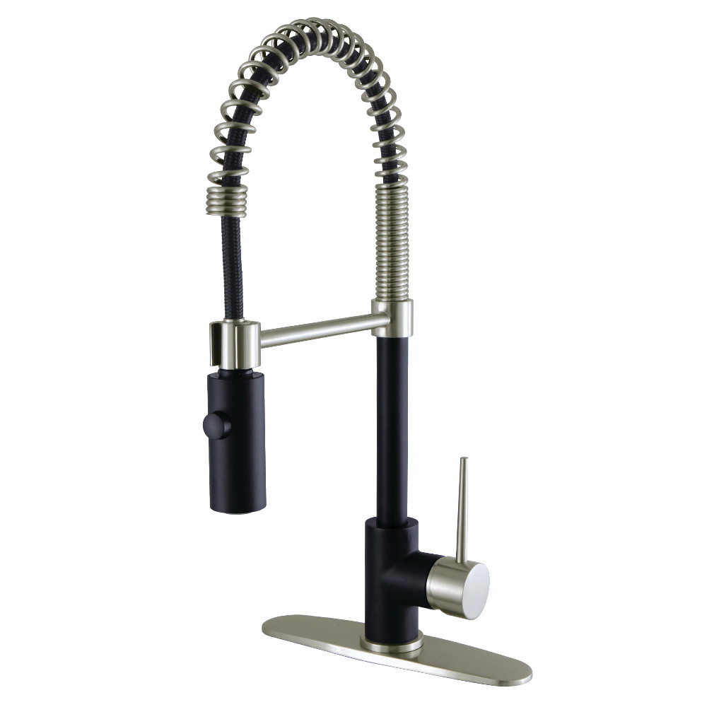 Picture of Gourmetier LS8779NYL New York Single-Handle Pre-Rinse Kitchen Faucet - Brushed Nickel&#44; Matte Black