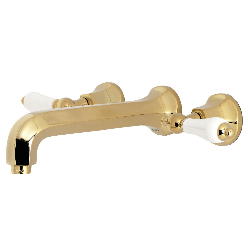Picture of Kingston Brass KS4122PL Metropolitan 2-Handle Wall Mount Bathroom Faucet, Polished Brass