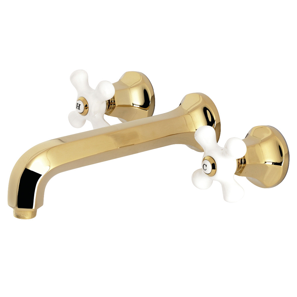 Picture of Kingston Brass KS4122PX Metropolitan 2-Handle Wall Mount Bathroom Faucet, Polished Brass