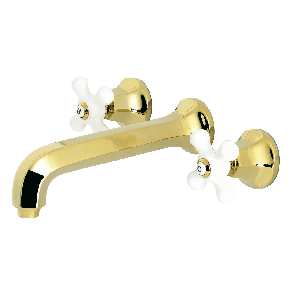 Metropolitan 2-Handle Wall Mount Tub Faucet, Polished Brass