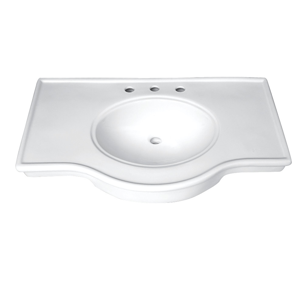 VPB1378B 37 x 22 in. Templeton Ceramic Console Sink Basin, White