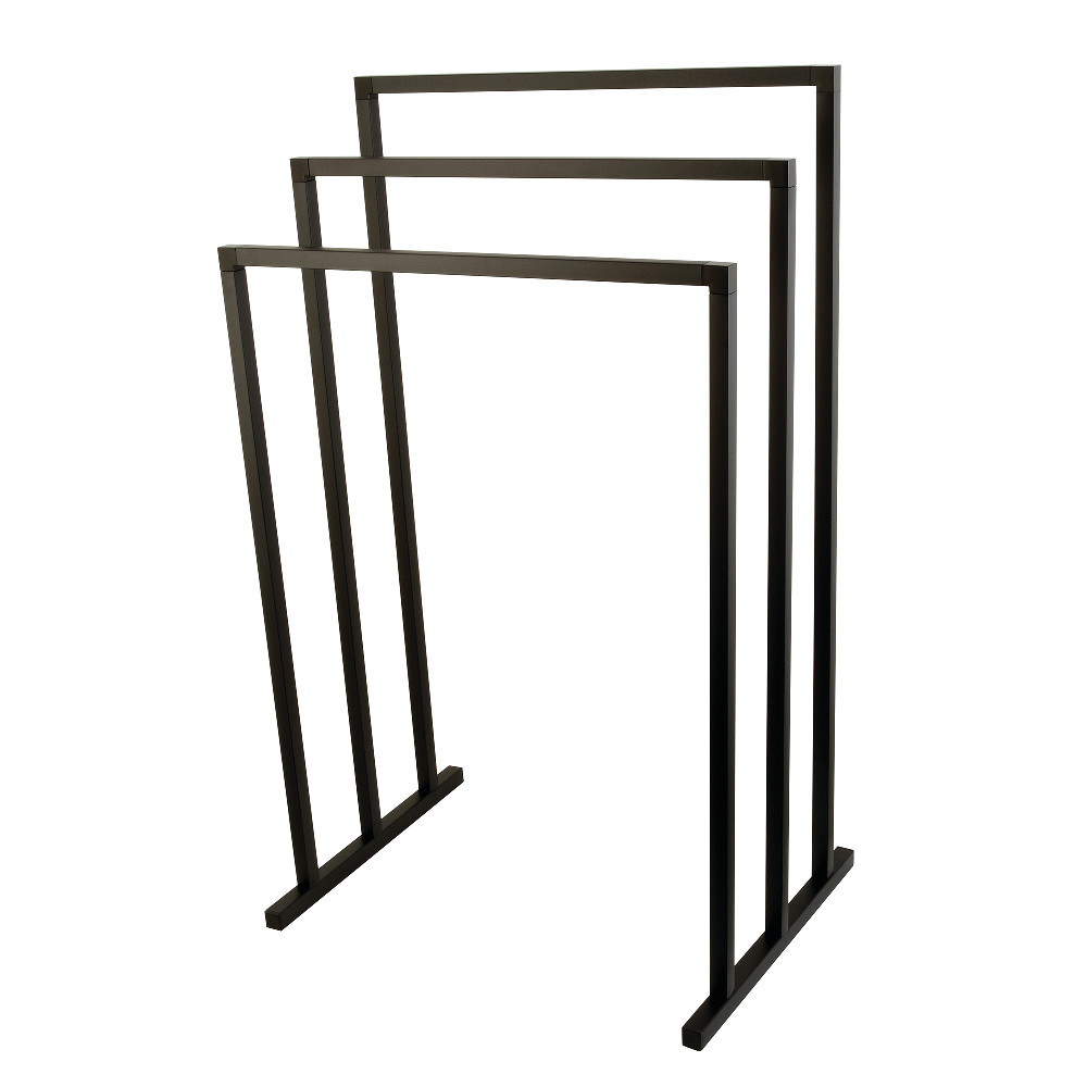 SCC8280 Pedestal 3-Tier Steel Construction Towel Rack, Matte Black