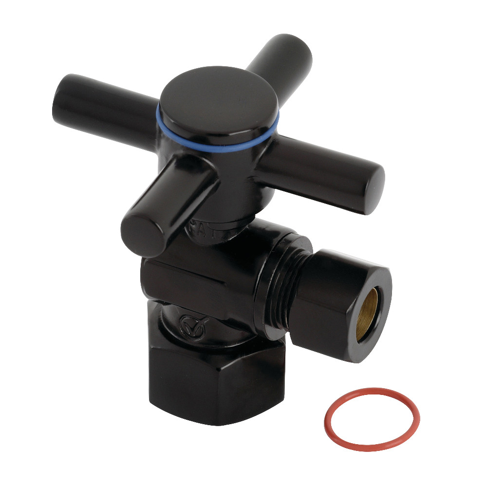 Kingston Brass CC43100DX Concord 1/2' IPS x 3/8' O. D. Quarter Turn Angle Stop Valve, Matte Black