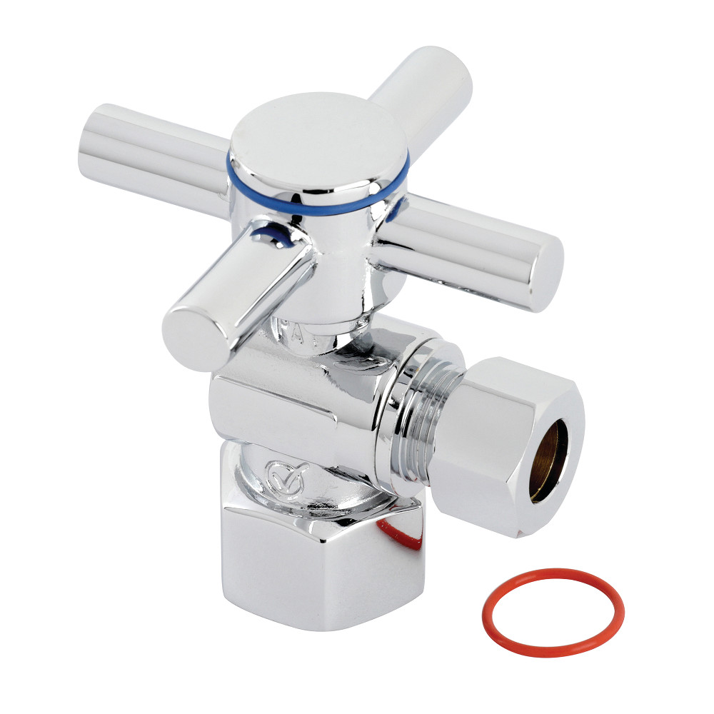 Concord 0.5 in. IPS x 0.375 in. O.D. Quarter Turn Angle Stop Valve, Polished Chrome