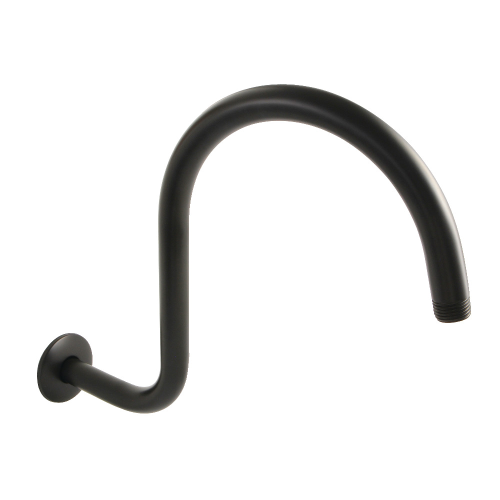 14 in. Restoration Shower Arm & Flange, Matte Black