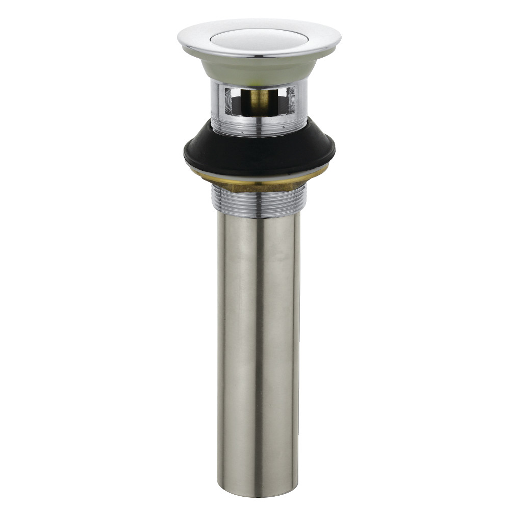 KB6001 Complement Push-Up Drain with Overflow, Polished Chrome